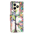 Klopové pouzdro pro Realme C53 4G, Wallet, tree of life, bílé