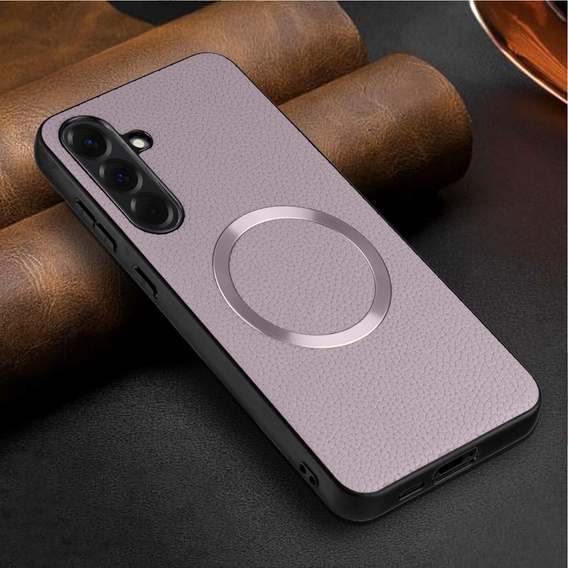 Pouzdro pro Samsung Galaxy A56 5G, Leather Hybrid MagSafe, fialové