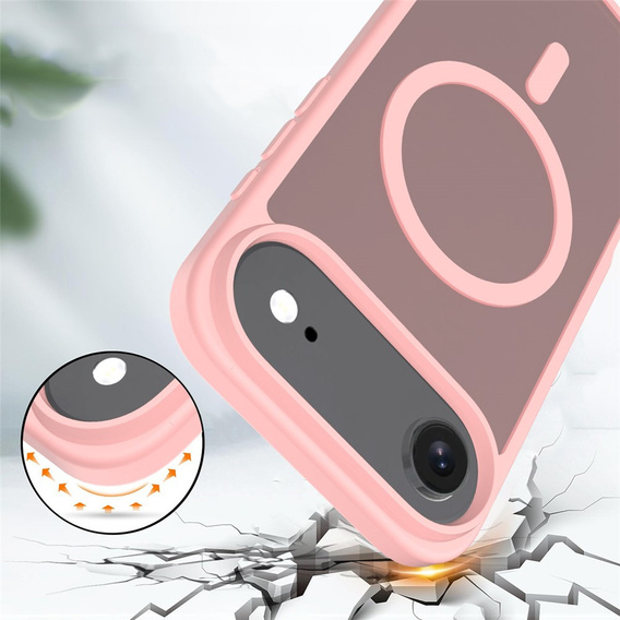 Matné pouzdro pro iPhone Air, pro MagSafe, průsvitné růžové
