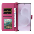 Flipové pouzdro pro Samsung Galaxy S25 Edge, Crossbody Leather Wallet, kaštanové