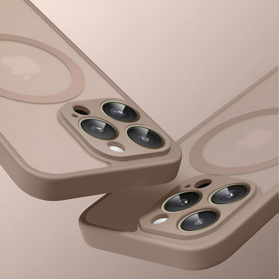 Pouzdro pro iPhone 16 Pro, pro MagSafe, ERBORD Matt Case, desert titanium + sklo na displej