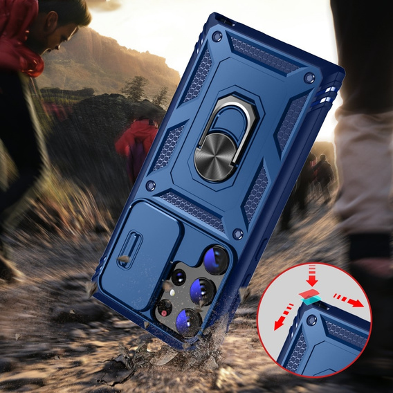 Pouzdro pro Samsung Galaxy S24 Ultra, CamShield Slide, modré