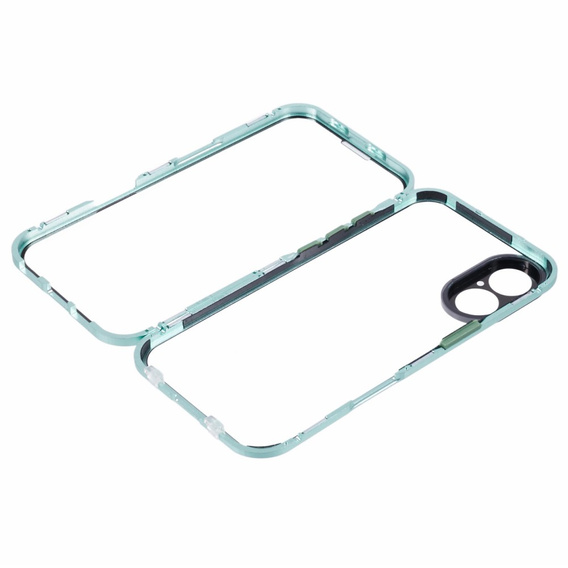 Pouzdro pro iPhone 16, Magnetic Dual Glass, zelené