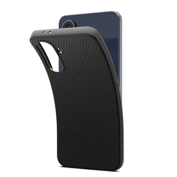 Pouzdro Spigen pro Samsung Galaxy A36 5G, Liquid Air, černé + 9H tvrzené sklo