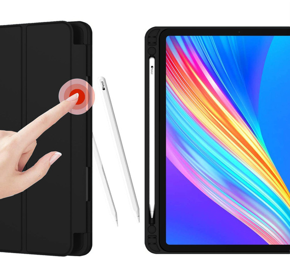 Pouzdro pro iPad Pro 12.9" 2022/2021/2020 (6/5/4 gen.), Smart Pencil, se slotem na stylus, černé