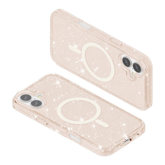 Pouzdro pro iPhone 17, pro MagSafe, třpytivé, průsvitně zlaté