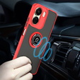 Pouzdro pro Xiaomi Redmi 13C / Poco C65, Frosted Ring, červené