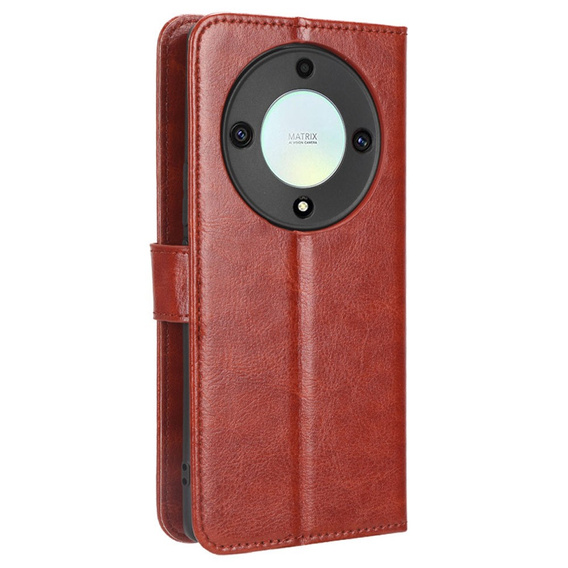 Klopové pouzdro pro Honor Magic 5 Lite, Crazy Horse Wallet, hnědé