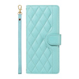 Pouzdro s klopou pro iPhone 16E, Rhombus Crossbody Leather, zelené
