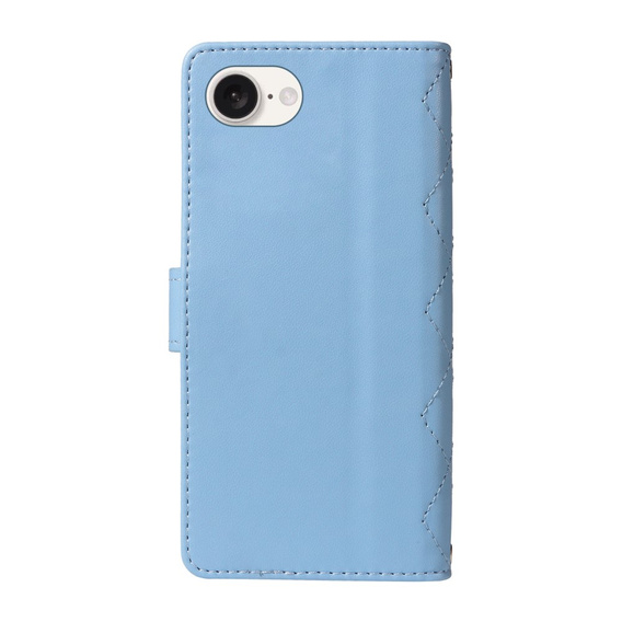 Pouzdro s klopou pro iPhone 16E, Rhombus Crossbody Leather, modré
