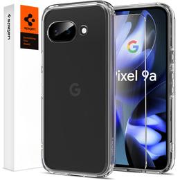 Pouzdro Spigen pro Google Pixel 9A, Ultra Hybrid, průhledné + 9H tvrzené sklo