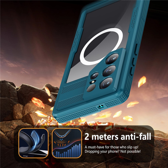 Vodotěsné pouzdro Redpepper MagSafe pro Samsung Galaxy S26 Ultra, modré