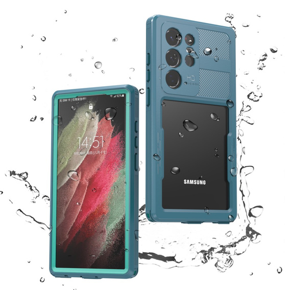 Vodotěsné pouzdro IP68 pro Samsung Galaxy S23 Ultra, zelené