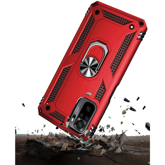 Pancéřové pouzdro pro Xiaomi Redmi Note 10 / 10S, Nox Case Ring, červené