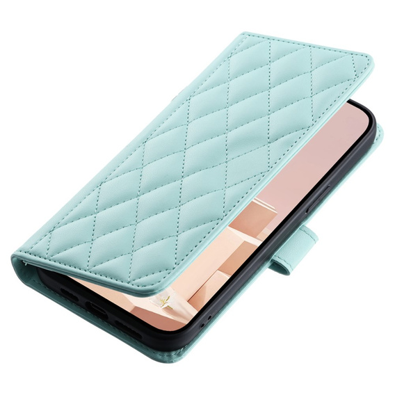 Pouzdro s klopou pro Samsung Galaxy A36 5G, Rhombus Crossbody Leather, zelené