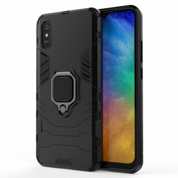 Pouzdro pro Xiaomi Redmi 9A, Kickstand Ring, černé