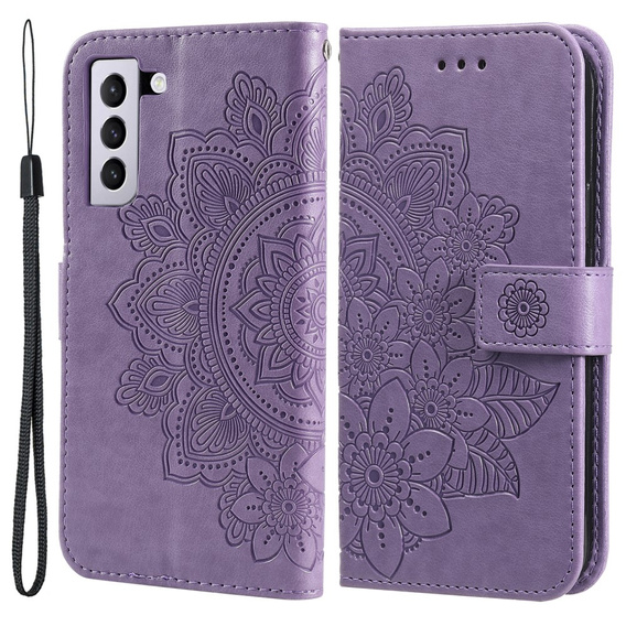 Klopové pouzdro pro Samsung Galaxy S21 FE, Mandala, fialové