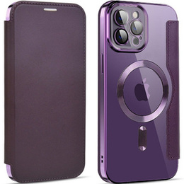 Klopové pouzdro pro iPhone 11 Pro Max, RFID Wallet MagSafe CamShield, fialové