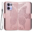 Klopové pouzdro pro Oppo Reno 13 Pro, Butterfly, růžové rose gold
