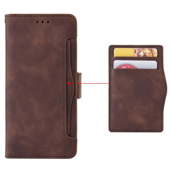 Klopové pouzdro pro Realme Note 50, Card Slot, hnědé