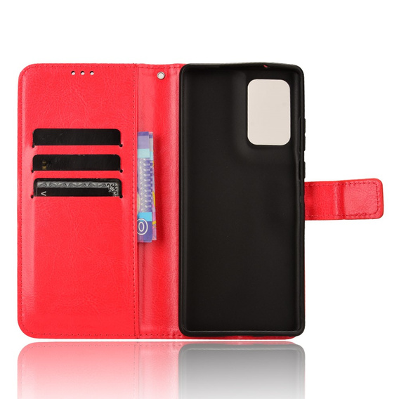 Klopové pouzdro pro Motorola Moto G85, Crazy Horse Wallet, červené