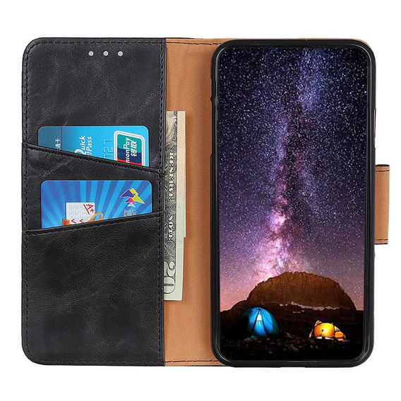 Flipové pouzdro Split Leather Wallet pro OnePlus Nord 2 5G, Split Leather Wallet, černé