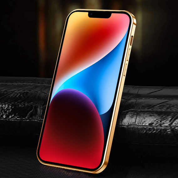 Pouzdro pro iPhone 14 Plus, Cowhide Leather, modré