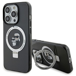 Pouzdro Karl Lagerfeld Ring Stand Karl & Choupette MagSafe pro iPhone 15 Pro