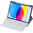 Pouzdro s klávesnicí pro iPad 11" 2025 A16 (11 gen.) / iPad 10.9" 2022 (10 gen.), Rotary 360° Leather, fialové