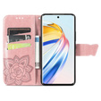 Klopové pouzdro pro Honor Magic 6 Lite 5G, Butterfly, růžové rose gold