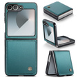 Pouzdro pro Samsung Galaxy Z Flip7 FE / Z Flip6, CASEME Litchi Leather, zelené