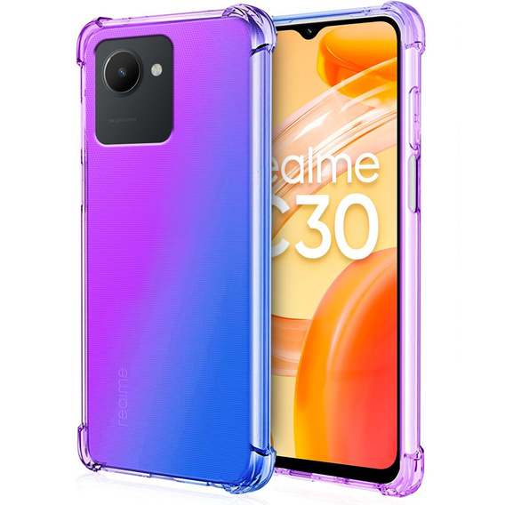Pouzdro pro Realme C30 / Narzo 50i Prime, Gradient Dropproof, Fialová / modrá
