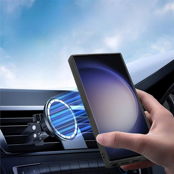 Pouzdro pro Samsung Galaxy S23 Ultra, Leather Hybrid MagSafe, zelené