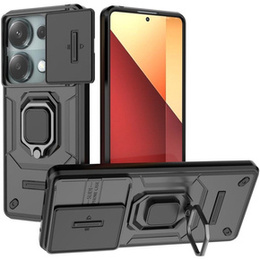 Pouzdro pro Xiaomi Redmi Note 13 Pro 4G / Xiaomi Redmi Note 14S / Xiaomi Poco M6 Pro 4G, KickStand Camera Lens, černé
