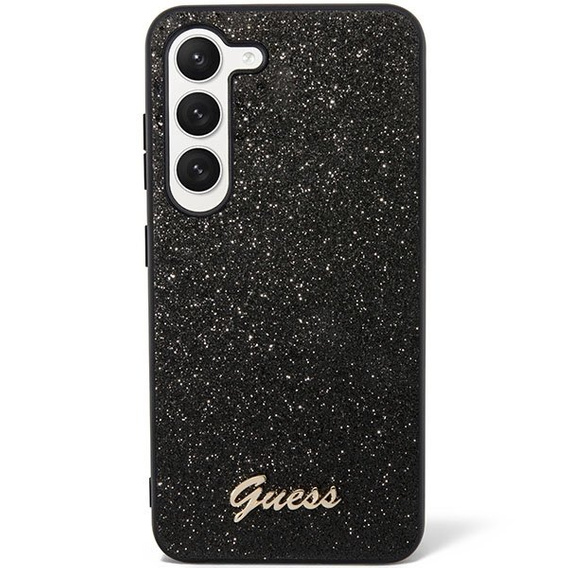 Pouzdro GUESS pro Galaxy S23, Glitter Script Hardcase, černé