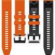 Silikonový řemínek pro Garmin Fenix 7 / Forerunner 965 / 955 / 945 / 935, oranžový / černý