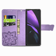 Klopové pouzdro pro Samsung Galaxy Z Fold 4 5G, Butterfly, fialové