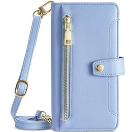 Klopové pouzdro pro iPhone 14 Pro, Wallet Zipper Pocket, modré