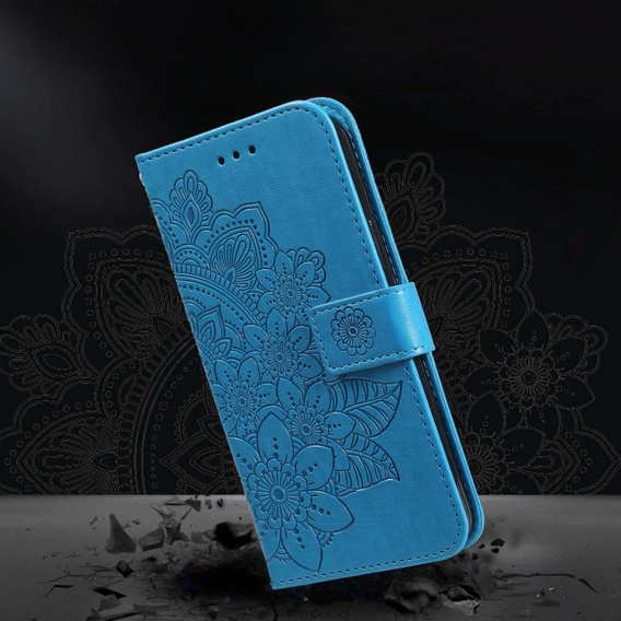 Klopové pouzdro pro Samsung Galaxy A14 4G/5G, Mandala Flower, modré