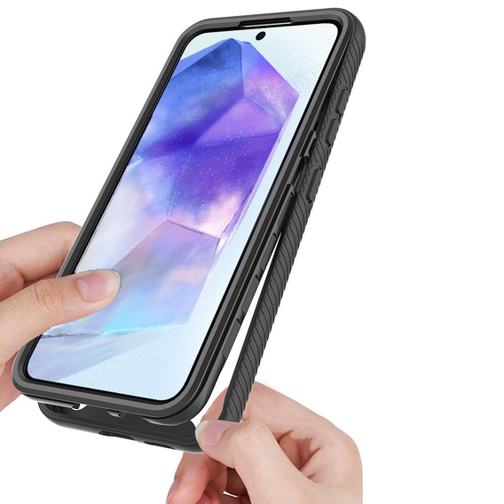 Pouzdro pro Samsung Galaxy A55 5G, Shockproof, s fólií, černé