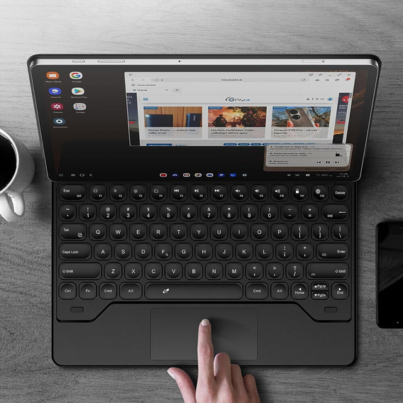Pouzdro s klávesnicí pro Samsung Galaxy Tab S10+/S9 FE+ Plus/S9+/ S8+/ S7+/ S7 FE, Dexnor Magnetic Keyboard Touchpad, černé