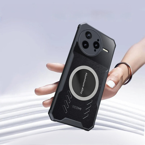 Pouzdro pro Xiaomi Poco F7 Ultra, s magnetickou fólií, transparentní / černé