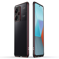 Pouzdro pro Xiaomi Redmi Note 13 Pro+, Armor Bumper, s krytem objektivu, černá / červená