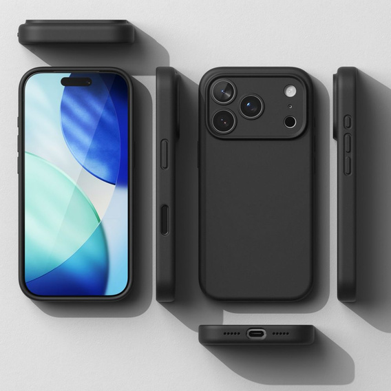 Pouzdro Ringke pro iPhone 17 Pro Max, silikonové magnetické pouzdro MagSafe, černé