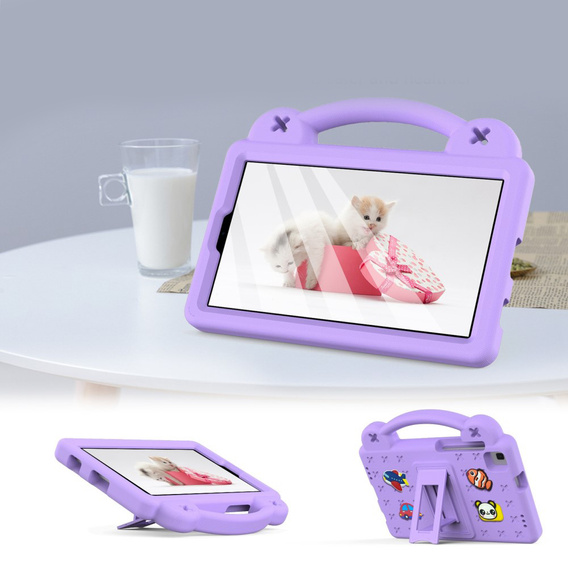 Dětské pouzdro pro Samsung Galaxy Tab A7 Lite 8.7 T220/T225, Cute Patterns, se stojánkem, fialové