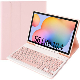 Pouzdro + klávesnice Samsung Galaxy Tab S6 Lite P610/P615 / S6 Lite 2022 10.4, Pen Slot, růžové rose gold