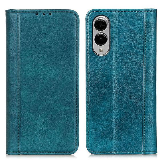 Flipové pouzdro pro Samsung Galaxy S25 Edge, Split Leather, zelené