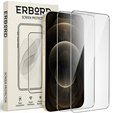 2x tvrzené sklo pro iPhone 12/12 Pro, ERBORD 9H Hard Glass na displeji