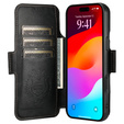 Flipové pouzdro 2 v 1 pro iPhone 17 Pro Max, SUTENI, pro MagSafe, černé