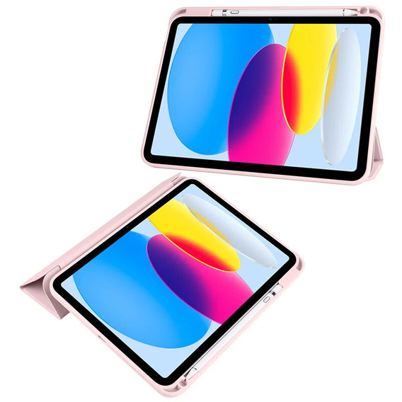 Pouzdro pro iPad 10.9 2022 10 Gen, Smartcase Hybrid, se slotem na stylus, růžové